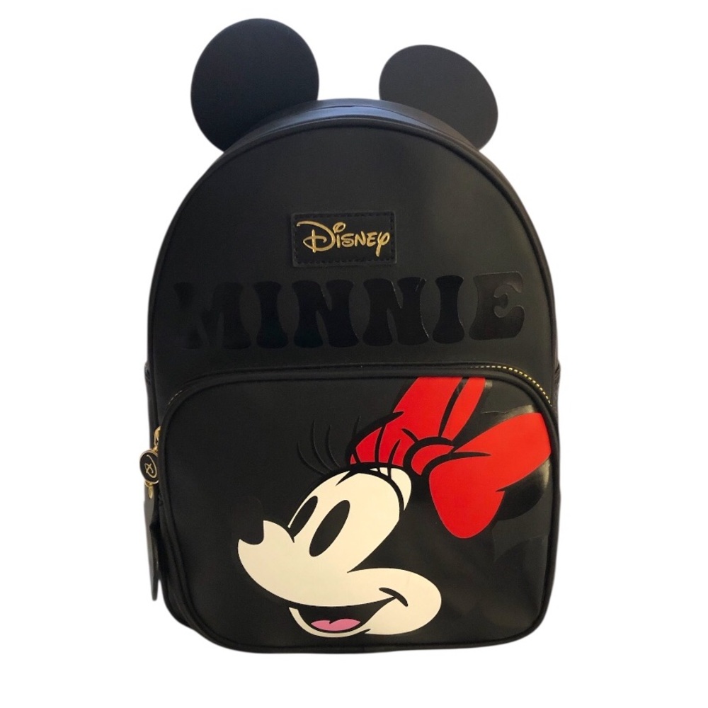Primark Disney Minnie Mouse Embossed Black and Red Backpack NEW